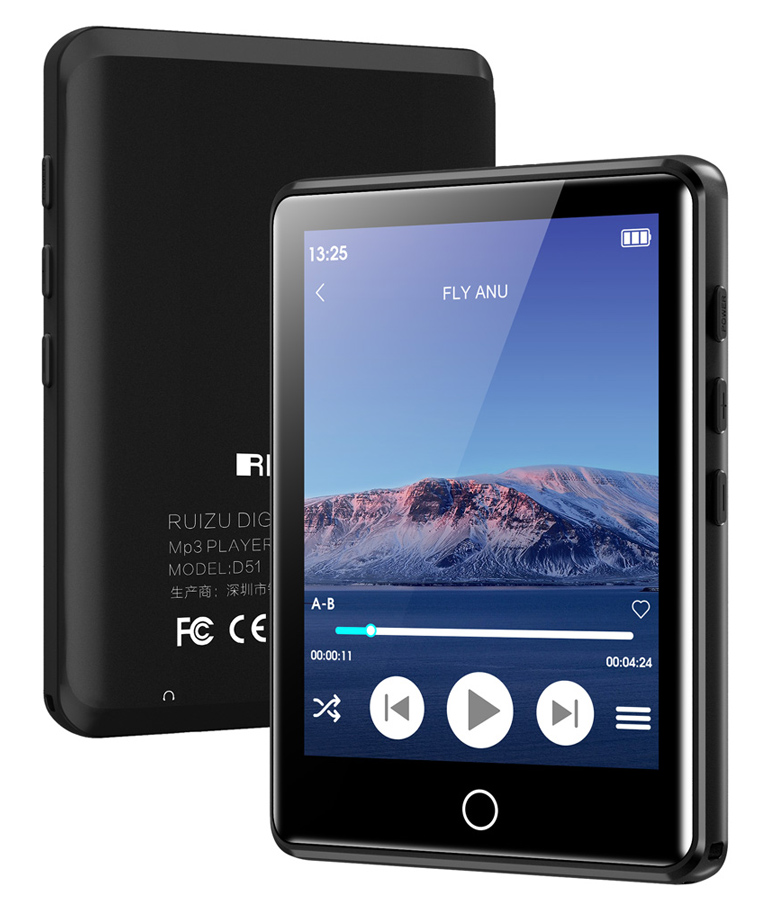 M6-8GB RUIZU MP3 player M6 με οθόνη αφής 2.8", 8GB, ελληνικό μενού, μαύρο - 5210131078501 - Image 1