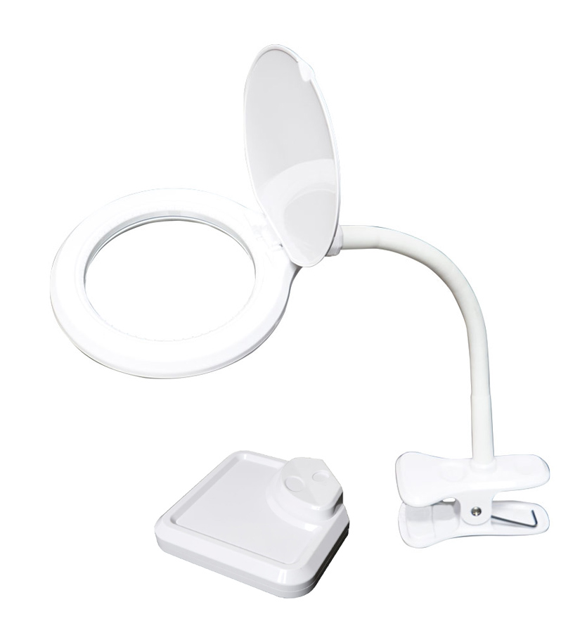 MA-1010U PROSKIT μεγεθυντικός φακός MA-1010U, κλιπ & βάση, LED, 3D 1.75x, λευκός - 4711552163230 - Image 1