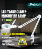 PROSKIT μεγεθυντικός φακός MA-1209LI με σφιγκτήρα, LED, 5D 2.25x, λευκός - 4711552152685 - Image 2