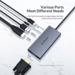 ORICO docking station MC-U501P, 5 θυρών, USB-C σύνδεση, 60W PD, 4K, γκρι - 6936761809481 - Image 2