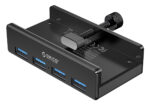 ORICO USB hub MH4PU-P με σφιγκτήρα, 4x θυρών, 5Gbps, USB σύνδεση, μαύρο - 6936761824743