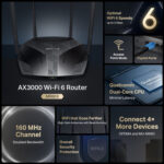 MERCUSYS router MR80X, Wi-Fi 6, 3Gbps AX3000, Dual Band - 6957939000646 - Image 2