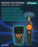 PROSKIT tester καλωδίων δικτύου MT-7029N για RJ45/11/12 - 4711552161496 - Image 2