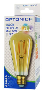 OPTONICA LED λάμπα ST64 1305, 8W, 2500K, E27, 700lm - 3800156613058 - Image 2