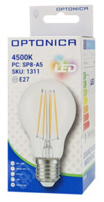 OPTONICA LED λάμπα A60 Filament 1311, 8W, 4500K, E27, 810lm - 3800156613119 - Image 2