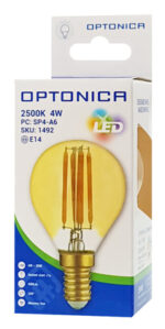 OPTONICA LED λάμπα G45 Filament 1492, 4W, 2500K, E14, 400lm - 3800156614925 - Image 2