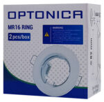 OPTONICA μεταλλικό πλαίσιο spot για MR16 5071, χωνευτό, 82x28mm, 2τμχ - 3800156650718 - Image 2