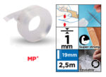 MP κολλητική ταινία διπλής όψεως PA524-02, nano gel, 19mm x 2.5m, διάφανη - 8435250913886 - Image 2