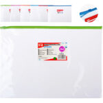 MP διάφανος φάκελος με zip PC035, Α4 21 x 29.7cm, διάφορα χρώματα - 8435464119289