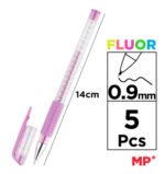MP σετ στυλό fluorescent ballpoint PE124-5, 0.9mm, πολύχρωμα, 5τμχ - 8435464216605 - Image 2