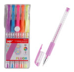MP σετ στυλό fluorescent ballpoint PE124-5, 0.9mm, πολύχρωμα, 5τμχ - 8435464216605