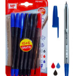 MP στυλό διαρκείας PE144O, 1mm, μπλε, μαύρο & κόκκινο, 21τμχ - 8435250966943