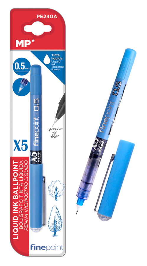 PE240A MP στυλό διαρκείας, καλλιγραφίας PE240A, 0.5mm, μπλε - 8435464124733 - Image 1