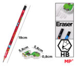 MP σετ ξύλινα μολύβια & γόμα Kid Skate PE356-03, εξάγωνα, HB, 5τμχ - 8435250939008 - Image 2