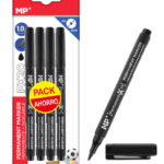 MP ανεξίτηλος μαρκαδόρος PE420-4 για CD-DVD, 1mm, μαύρος, 4τμχ - 8435464167570
