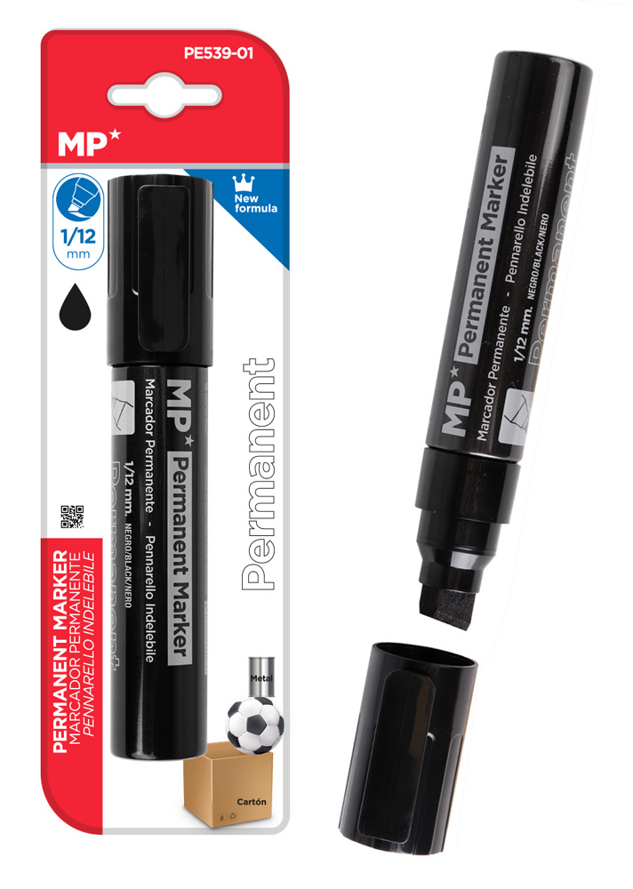 PE539-01 MP ανεξίτηλος μαρκαδόρος PE539-01, 1/12mm, μαύρος - 8435250914760 - Image 1