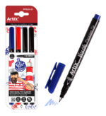 ARTIX PAINTS μαρκαδόρος σχεδίου PP928-01, μπλε/μαύρο/κόκκινο, 4τμχ - 8435250936953