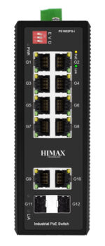HIMAX industrial PoE switch PS1802FG-I, 8x GE PoE/2x GE/2x GF SFP θύρες, έως 1000Mbps - 5210131117729