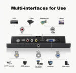POWERTECH οθόνη LED PT-1108 8" 1024x768, IPS, HDMI/VGA/AV/BNC/USB, μαύρη - 5210131072790 - Image 2