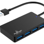 POWERTECH USB hub PT-1145, 4x θυρών, 5Gbps, USB σύνδεση, μαύρο - 5210131076750