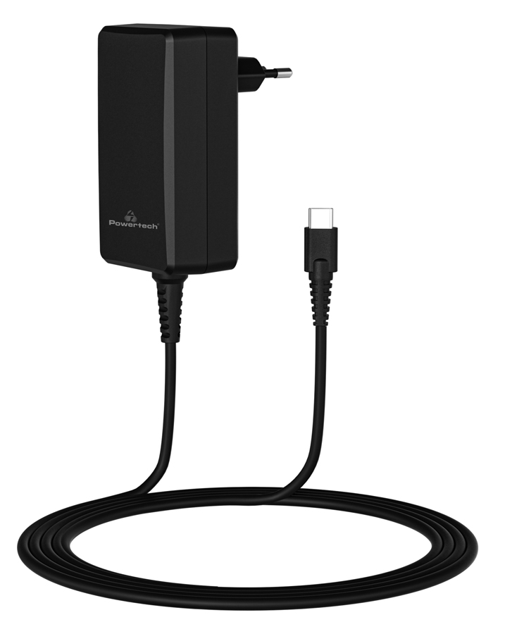 PT-1156 POWERTECH φορτιστής laptop PT-1156, USB-C PD, universal, 65W, μαύρος - 5210131077580 - Image 1