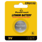 POWERTECH μπαταρία λιθίου PT-1208, CR2032, 3V, 1τμχ - 5210131086933