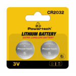 POWERTECH μπαταρίες λιθίου PT-1209, CR2032, 3V, 2τμχ - 5210131086940