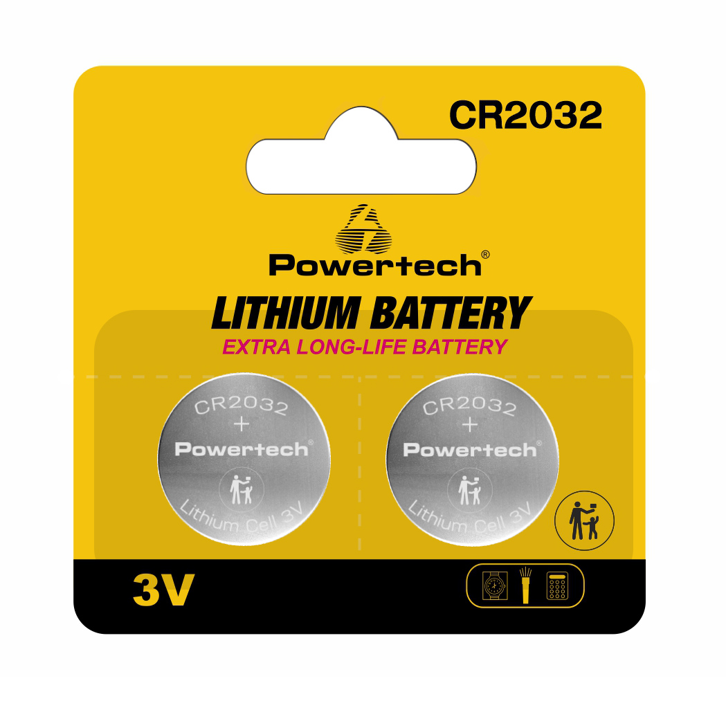 PT-1209 POWERTECH μπαταρίες λιθίου PT-1209, CR2032, 3V, 2τμχ - 5210131086940 - Image 1