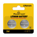 POWERTECH μπαταρίες λιθίου PT-1212, CR2025, 3V, 2τμχ - 5210131086971