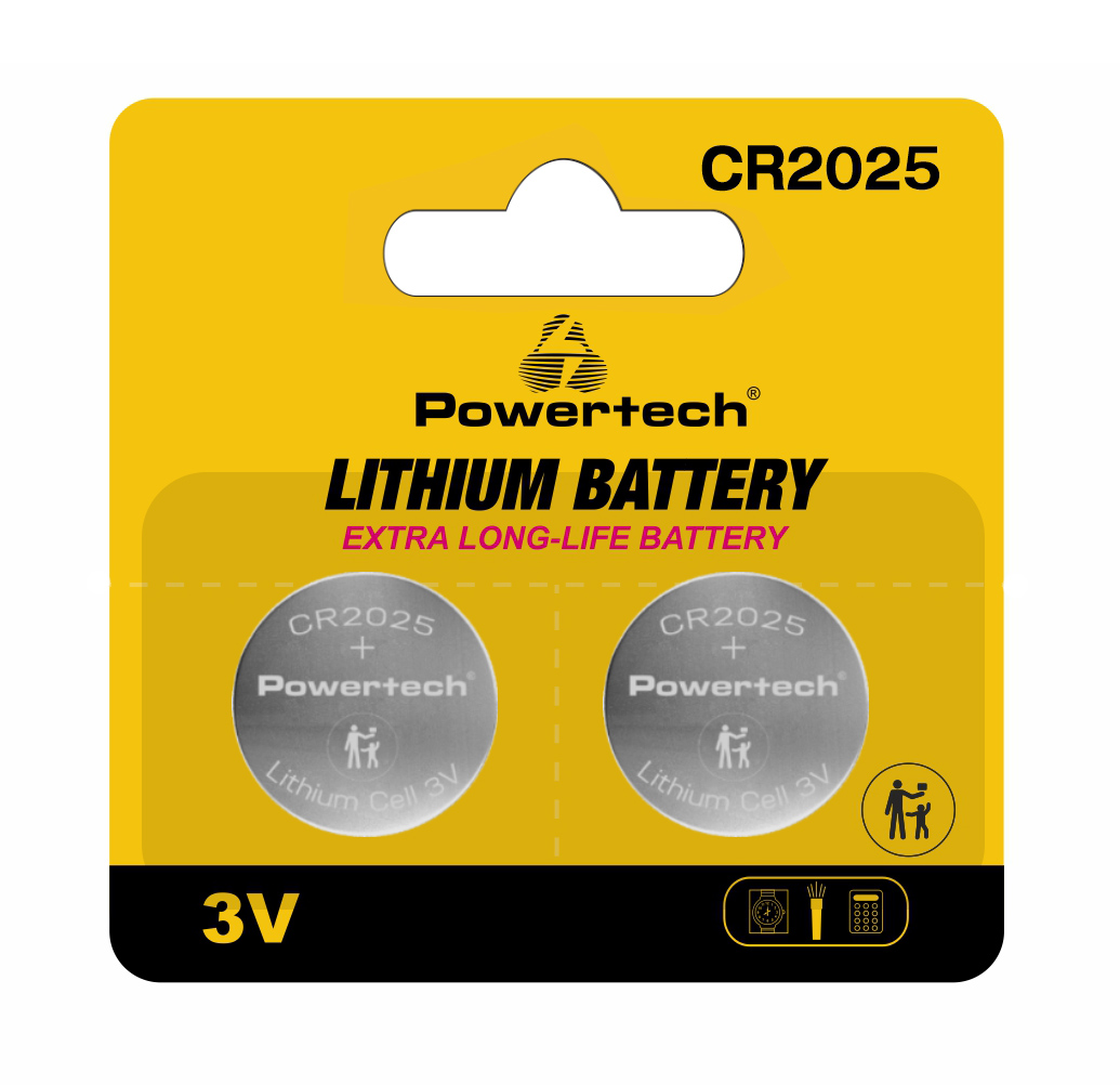 PT-1212 POWERTECH μπαταρίες λιθίου PT-1212, CR2025, 3V, 2τμχ - 5210131086971 - Image 1