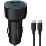 POWERTECH φορτιστής αυτοκινήτου PT-1230, καλώδιο, USB/USB-C, 48W, μαύρος - 5210131088166