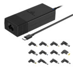 POWERTECH φορτιστής laptop PT-1256 με 12 βύσματα, USB-C PD, 90W, μαύρος - 5210131091531