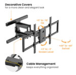 POWERTECH επιτοίχια βάση τηλεόρασης PT-1280, 43-100", έως 60kg, full motion - 5210131095850 - Image 2