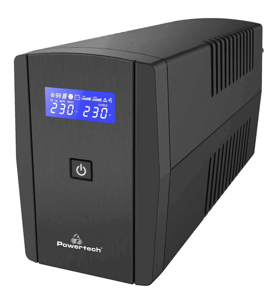 PT-1296 POWERTECH UPS Line Interactive PT-1296 με οθόνη, 1100VA, 660W, 2x Schuko - 5210131097175 - Image 1
