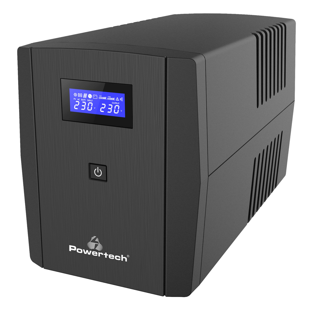 PT-1297 POWERTECH UPS Line Interactive PT-1297 με οθόνη, 1500VA, 900W, 4x Schuko, 2x RJ45/RJ11, USB Type B - 5210131097182 - Image 1