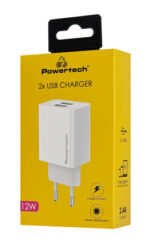 POWERTECH φορτιστής τοίχου PT-1321, 2x USB, 12W, λευκός - 5210131108482 - Image 2