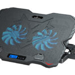 POWERTECH βάση & ψύξη laptop PT-1346, έως 15.6", 2x 125mm LED fan, μαύρη - 5210131112588