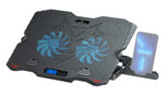 POWERTECH βάση & ψύξη laptop PT-1346, έως 15.6", 2x 125mm LED fan, μαύρη - 5210131112588