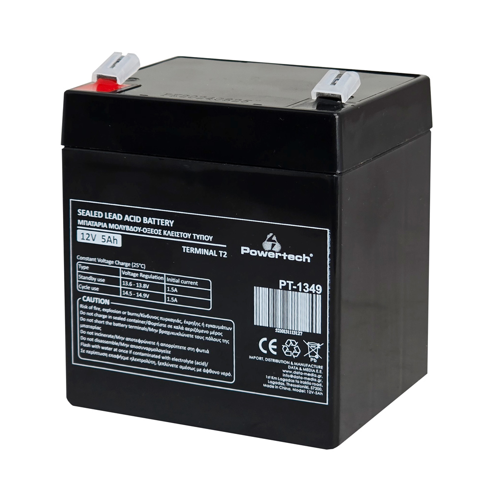 PT-1349 POWERTECH μπαταρία μολύβδου PT-1349, 12V 5Ah, T2 - 5210131113127 - Image 1