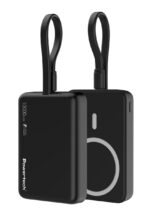 POWERTECH power bank PT-1376 με καλώδιο, 10000mah, magnetic wireless, 20W, μαύρο - 5210131116708