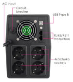 POWERTECH UPS Line Interactive PT-1800LCD με οθόνη, 1800VA, 1080W, 4x Schuko, 2x RJ45/RJ11, USB Type B - 5210131099780 - Image 2