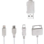 POWERTECH καλώδιο USB 4 in 1 PT-214, 1m, λευκό - 5202805152143