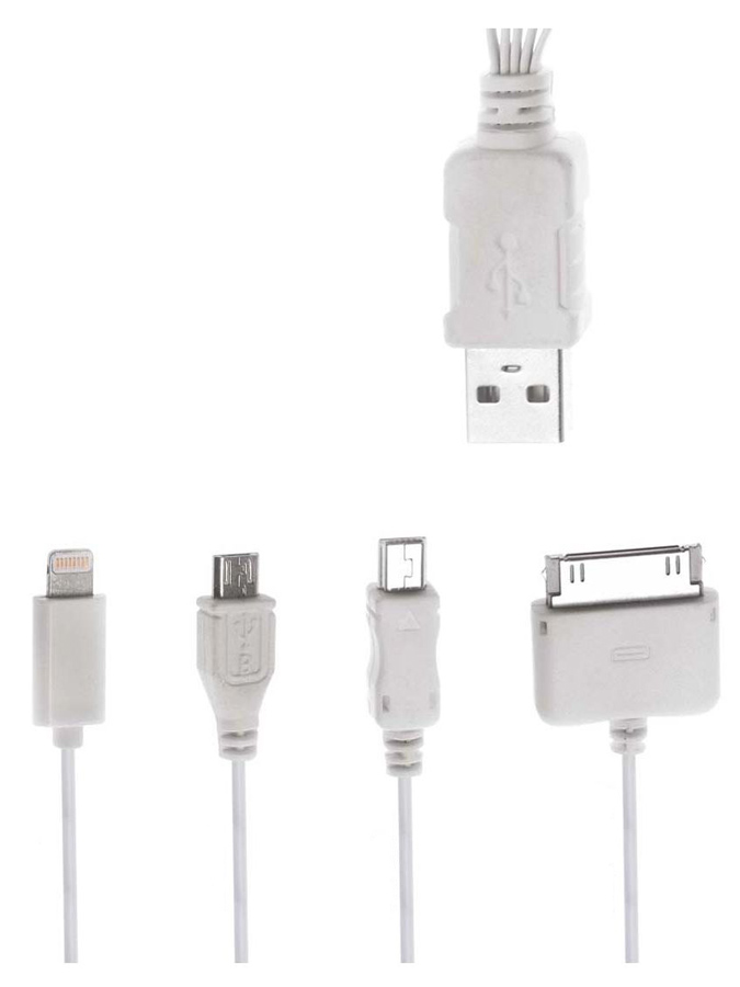 PT-214 POWERTECH καλώδιο USB 4 in 1 PT-214, 1m, λευκό - 5202805152143 - Image 1