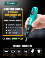 PROSKIT περιστροφικό πολυεργαλείο PT-5205U, 3.7V, 600mah, έως 15000rpm - 4711552160116 - Image 2