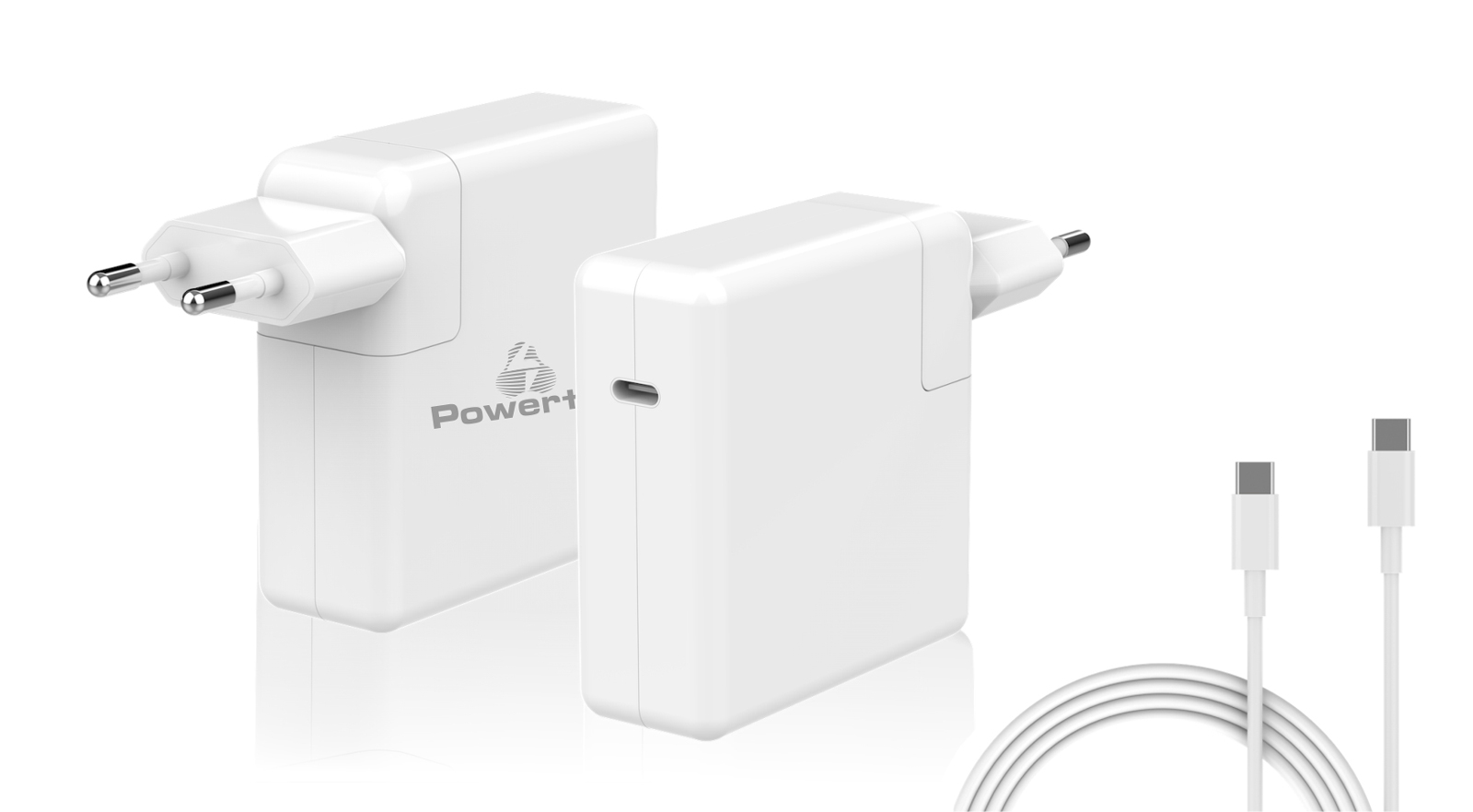 PT-704 POWERTECH Φορτιστής laptop PT-704 για Apple, USB Type-C PD, 61W, λευκό - 5201909201818 - Image 1