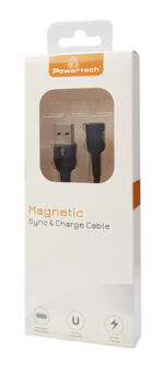 POWERTECH καλώδιο USB PT-757, μαγνητικό, 480Mbps, 1m, μαύρο - 5210131006306 - Image 2