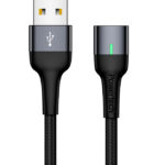 POWERTECH καλώδιο USB PT-757, μαγνητικό, 480Mbps, 1m, μαύρο - 5210131006306