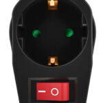 POWERTECH αντάπτορας ρεύματος PT-810, 1x schuko, 16A, μαύρος - 5210131018804