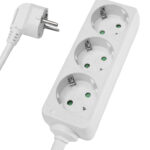 POWERTECH πολύπριζο PT-868, 3x schuko, 16A, 1.5m, λευκό - 5210131030783
