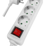 POWERTECH πολύπριζο PT-873, 3x schuko, 16A, 1.5m, λευκό - 5210131030837